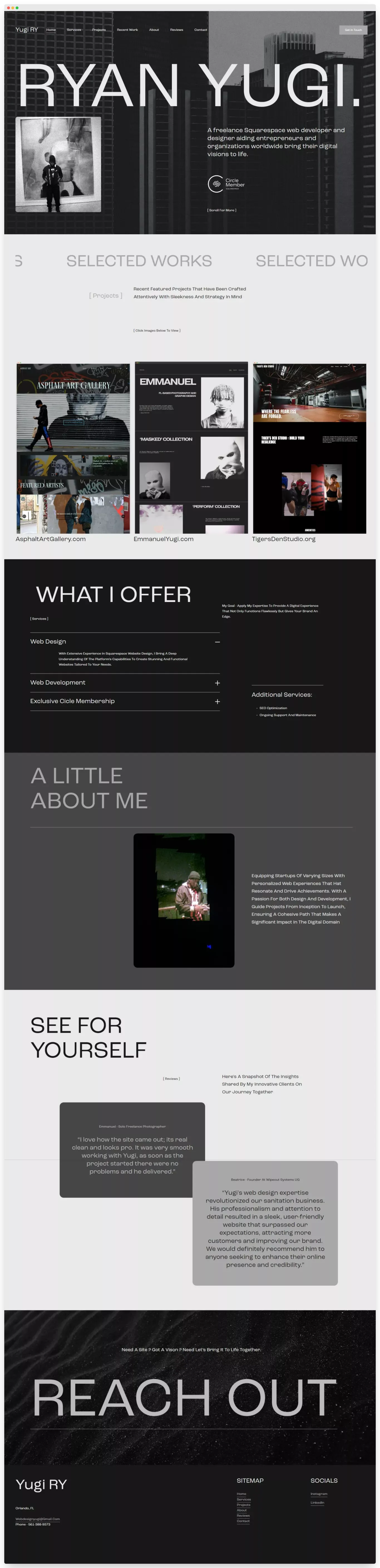 Yugi Web Design Squarespace Web Designer Developer - Portfolio design