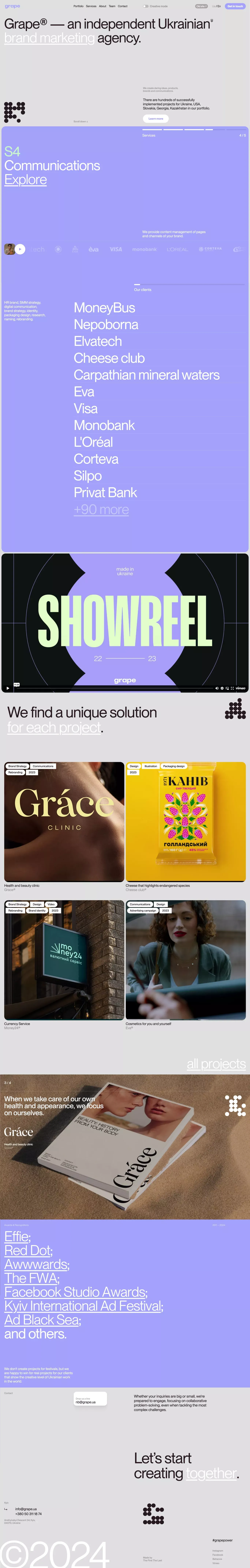 Grape agency - Portfolio design