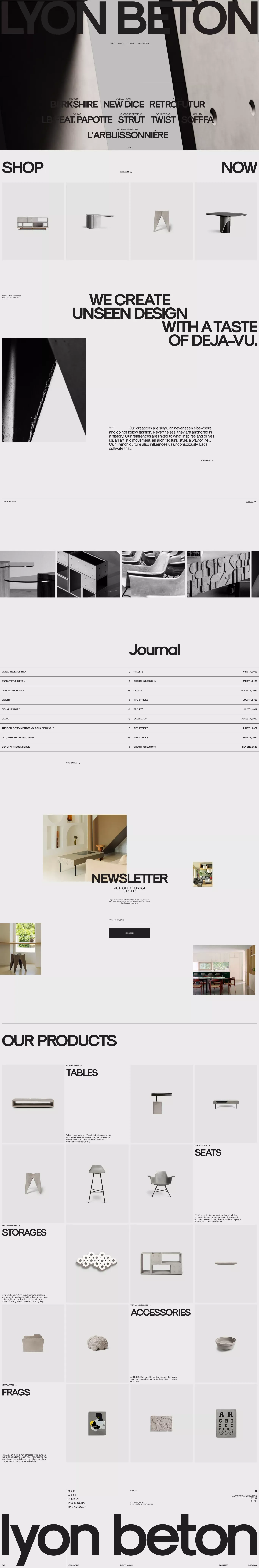 Lyon béton concrete furniture and accessories official website - Ecommerce design