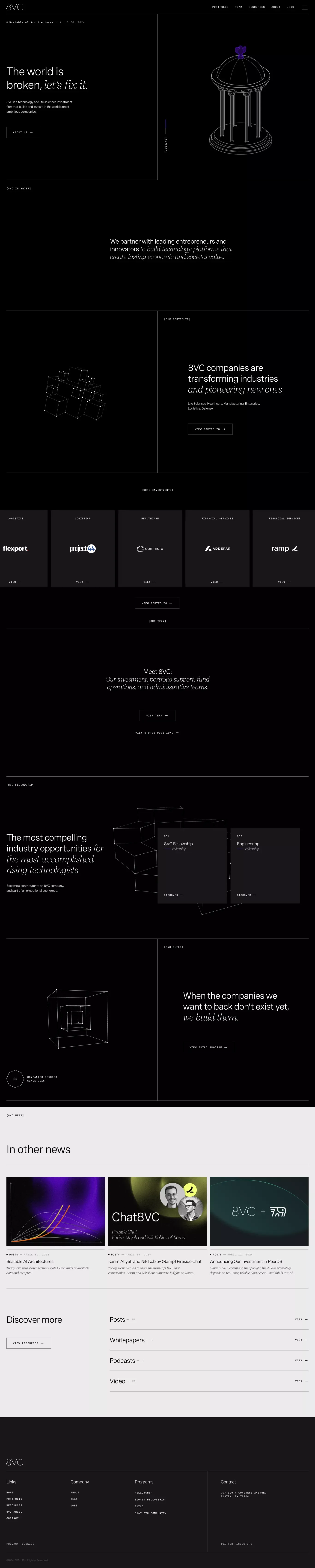 8VC | A different kind of VC firm. - Portfolio design
