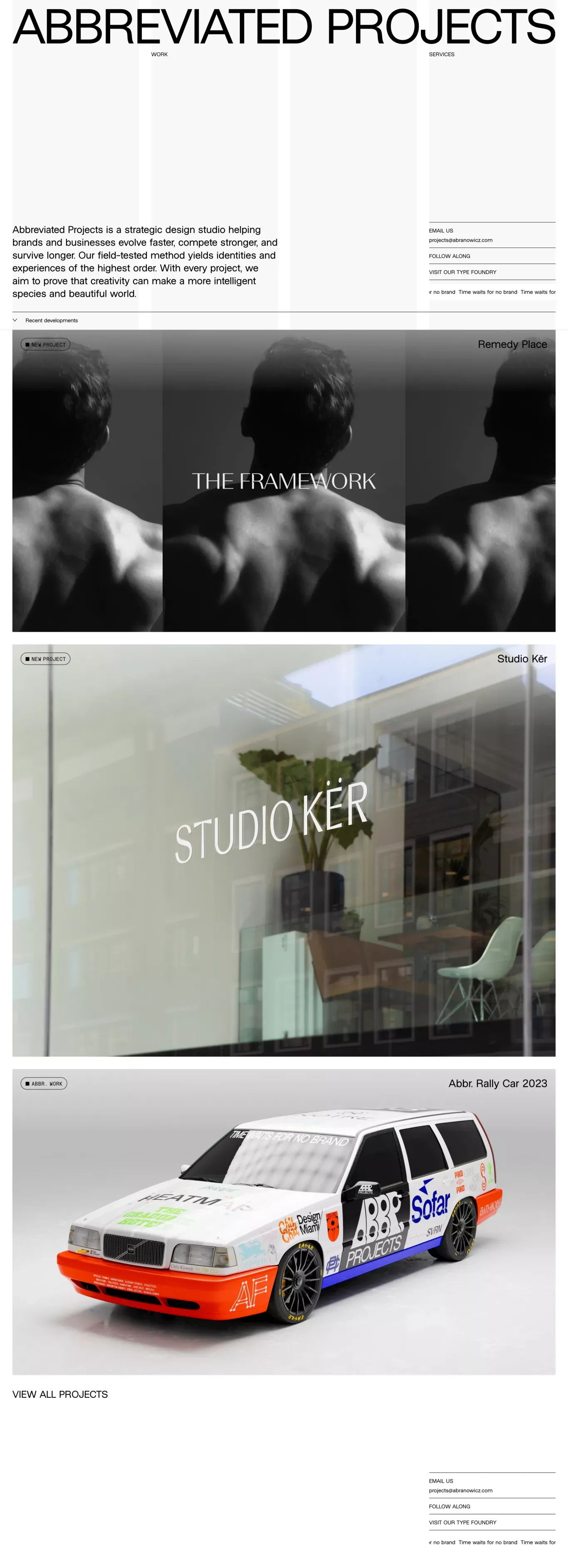Abbreviated Projects - Portfolio design
