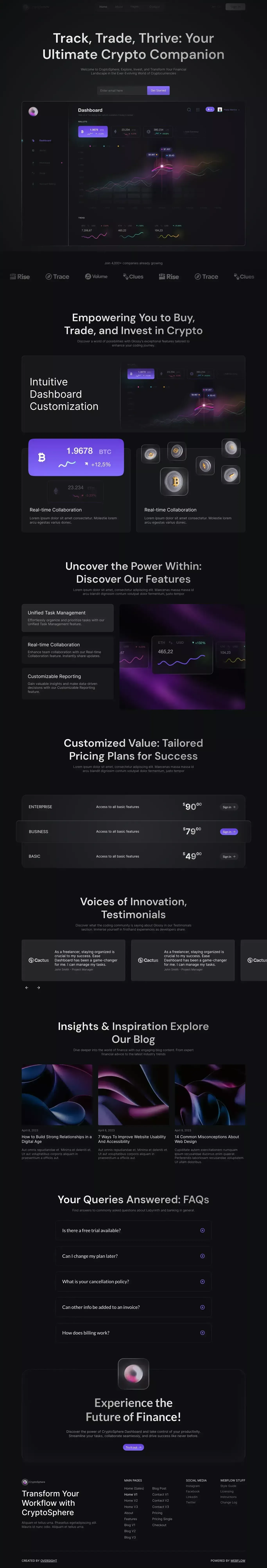 Home V1 - Cryptosphere - Webflow Ecommerce website template - website design