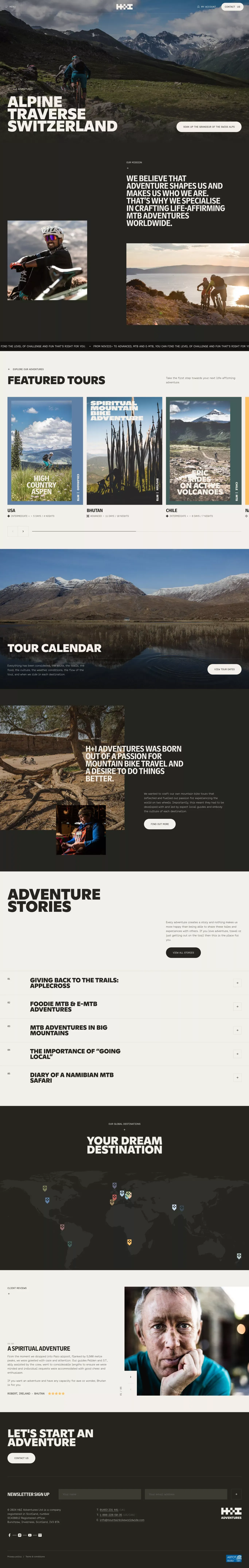 Award Winning Worldwide Mountain Bike Tours | H+I Adventures - Landing design