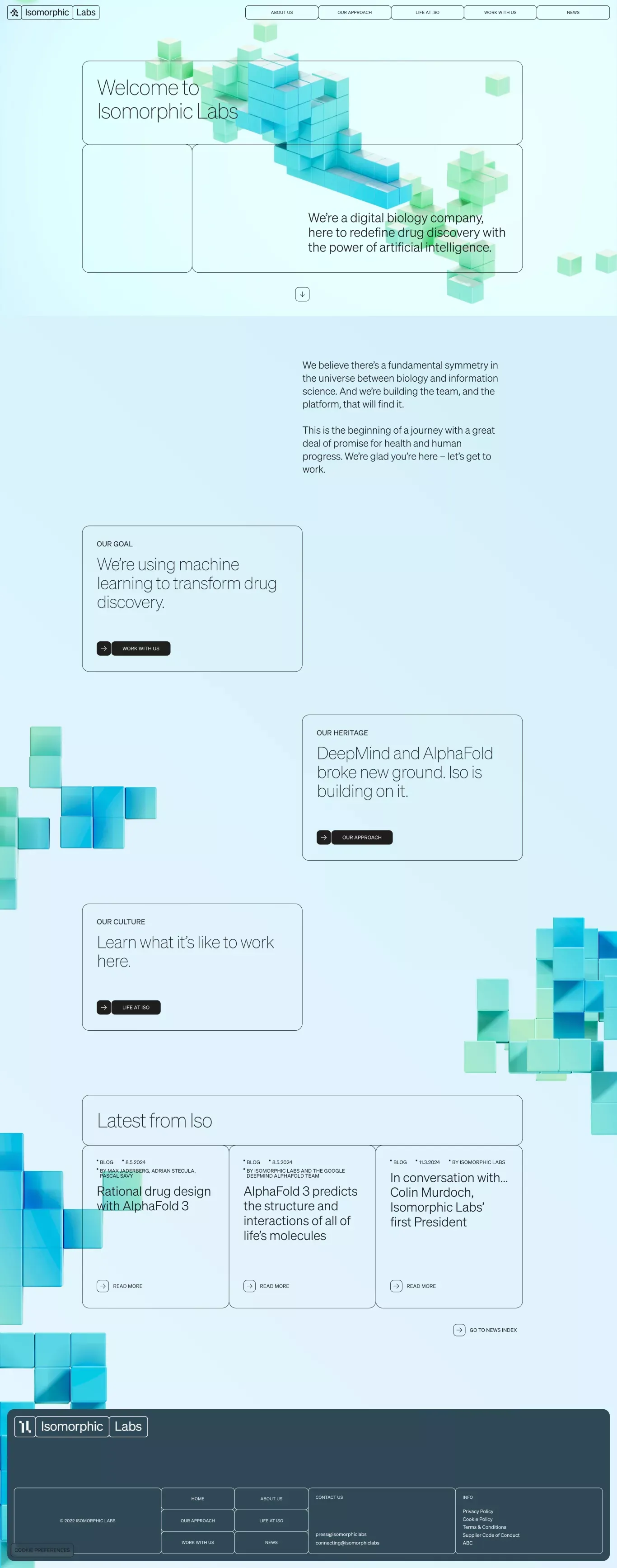 Reimagining Drug Discovery Process with AI - Isomorphic Labs - Landing design