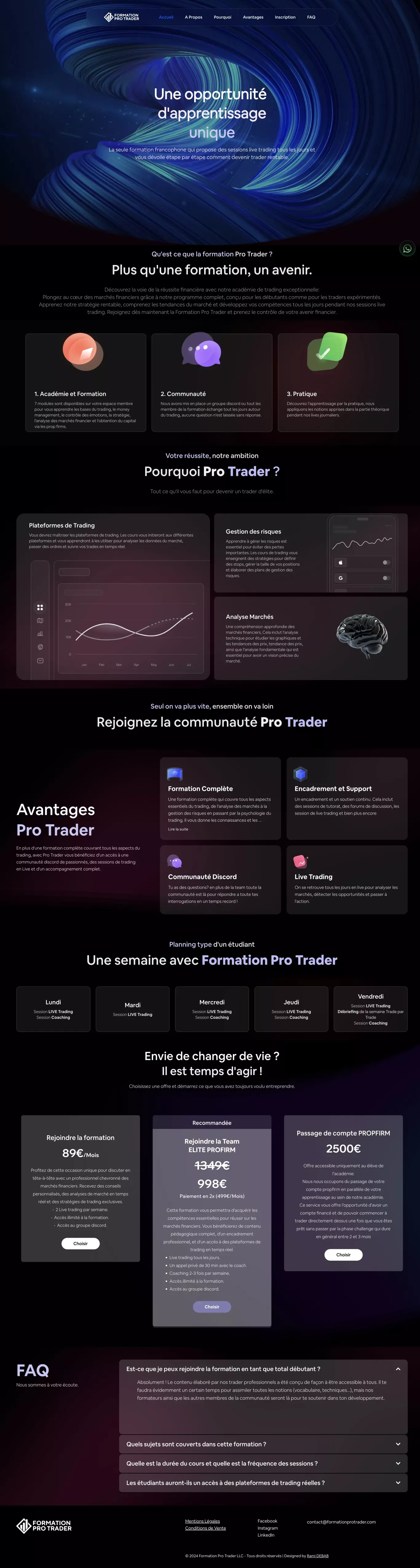Accueil  | Formation PRO TRADER - Landing design