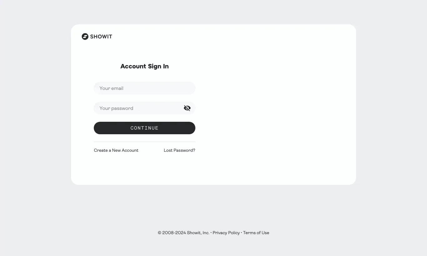 Showit Account - Sign Up design
