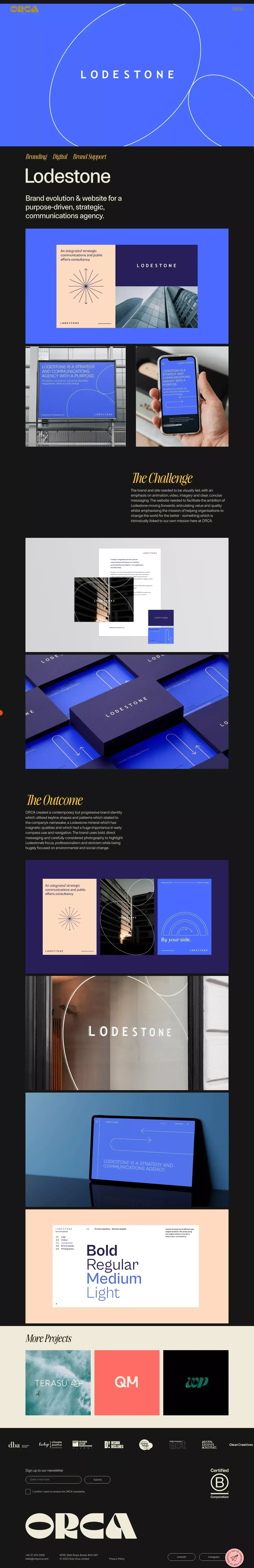 Lodestone - ORCA - The purpose driven challenger agency - Case Study design