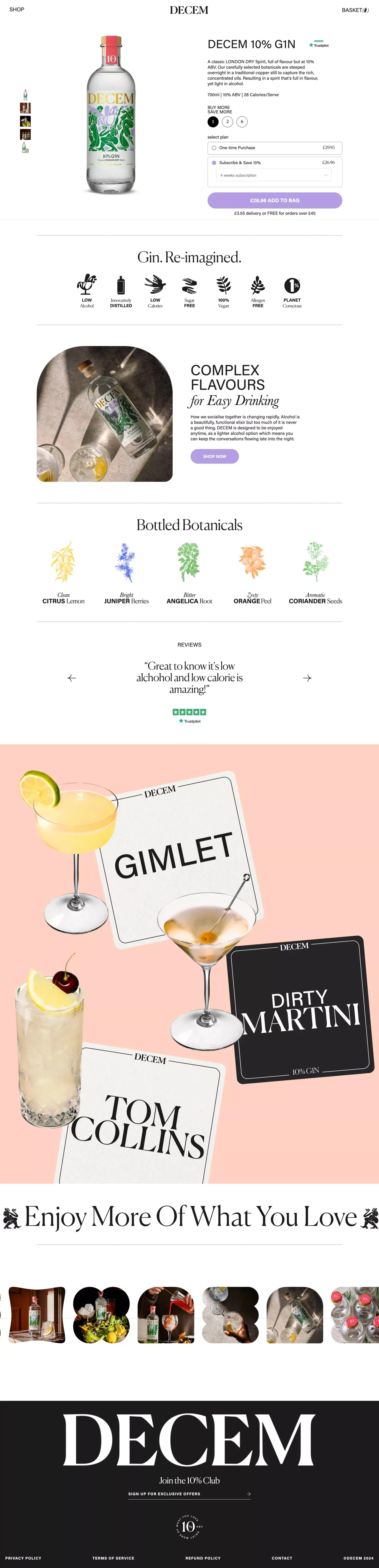 DECEM 10% G1N – Decem - Product page design