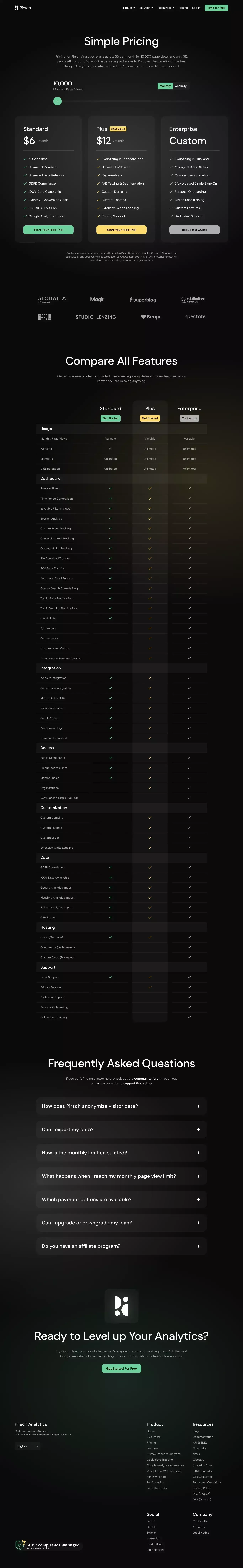 Simple Pricing – Pirsch Analytics - Pricing design