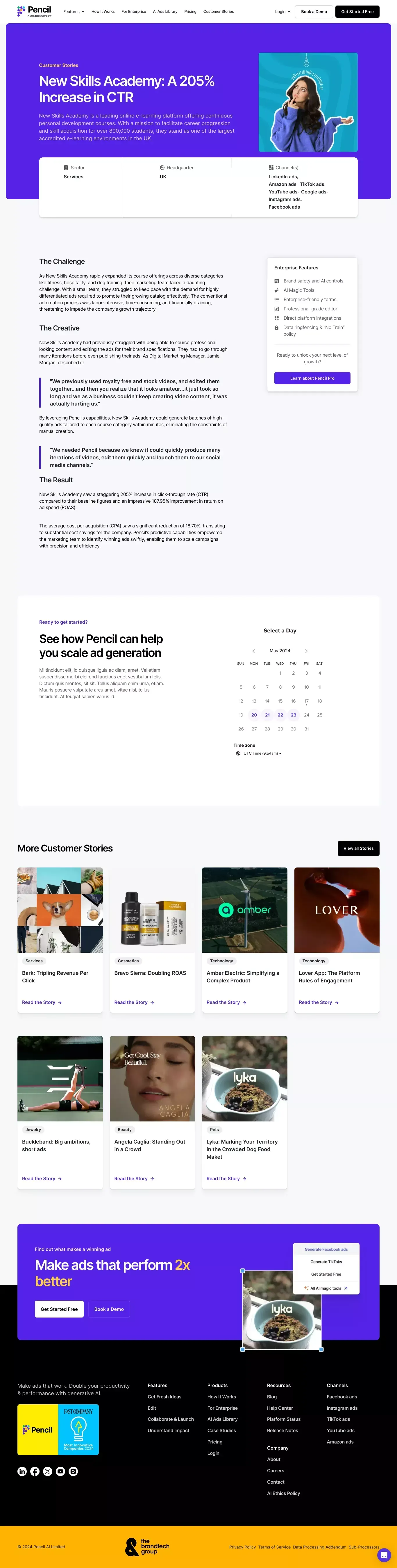 Pencil - New Skills Academy: A 205% Increase in CTR - Case Study design