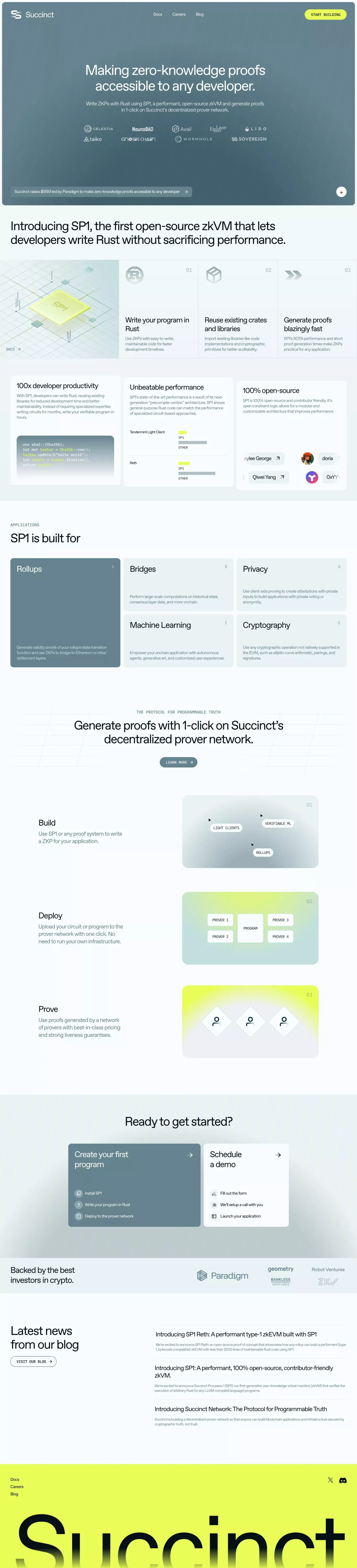 Succinct - Landing design