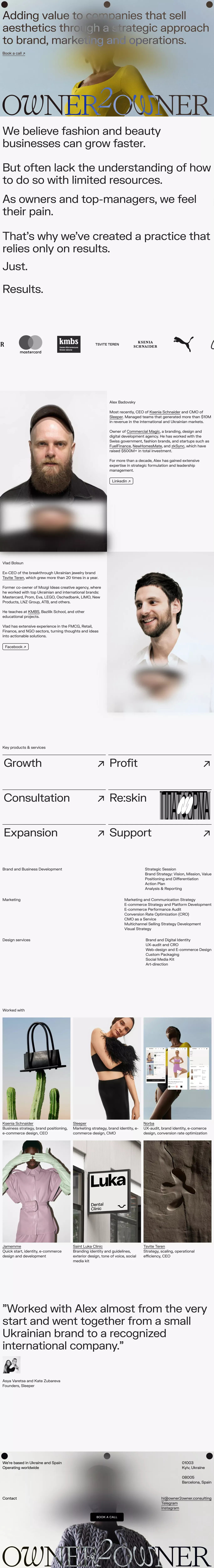 Onwer2Owner - Portfolio design