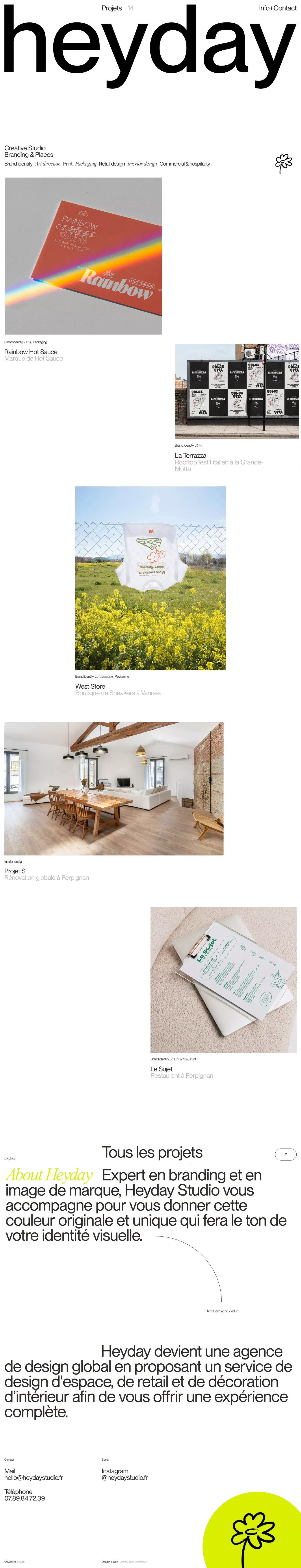 Heyday Studio — Creative Studio, Branding & Places, Toulouse - Portfolio design