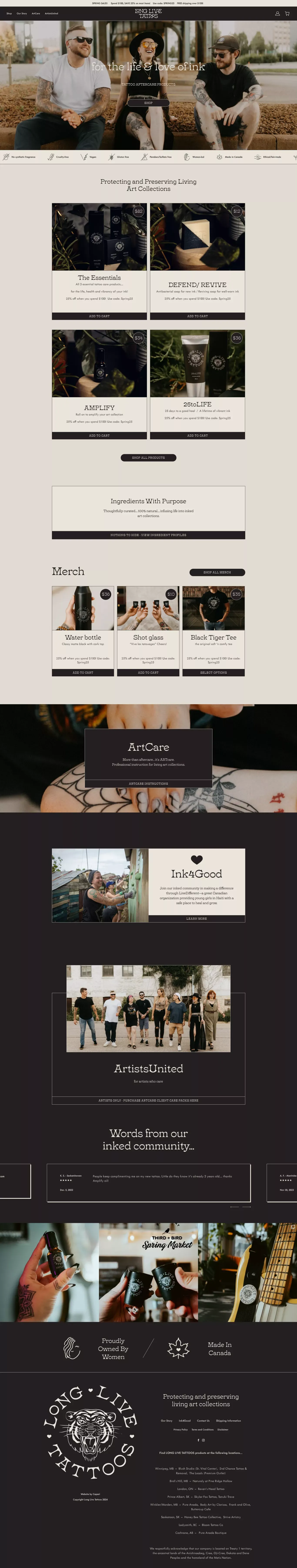 Long Live Tattoos – Tattoo Aftercare Products - Ecommerce design