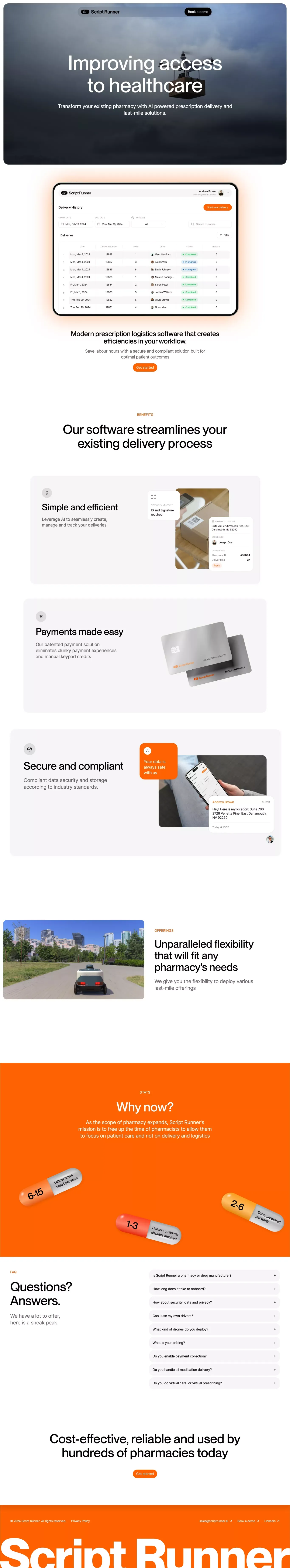 Script Runner - Landing design