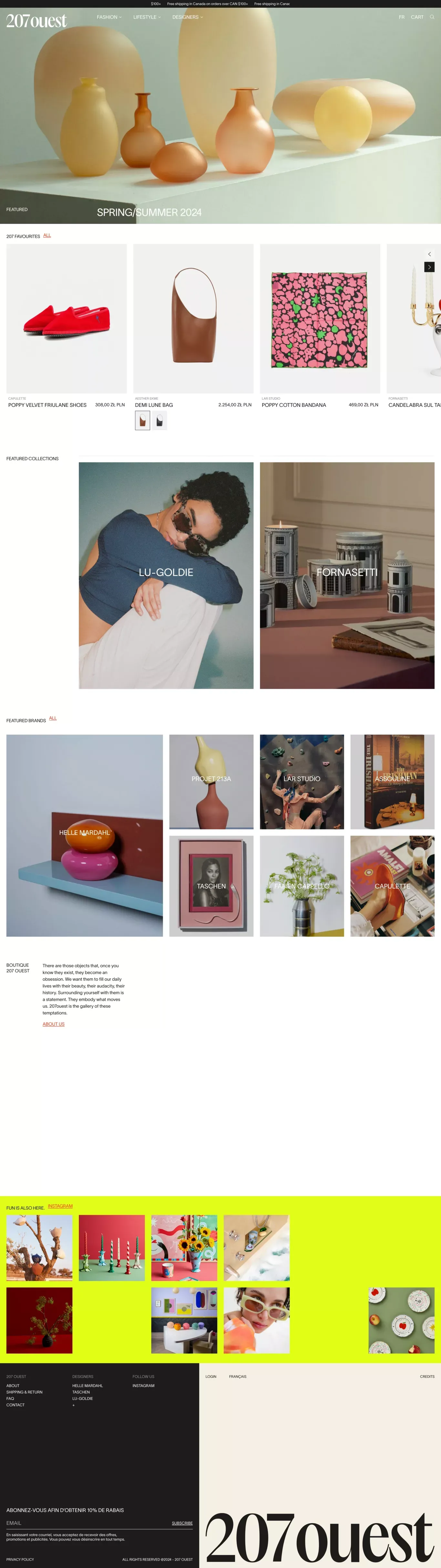 Fashion and Design Concept Store in the Heart of Mile End | 207ouest – 207 Ouest - Ecommerce design