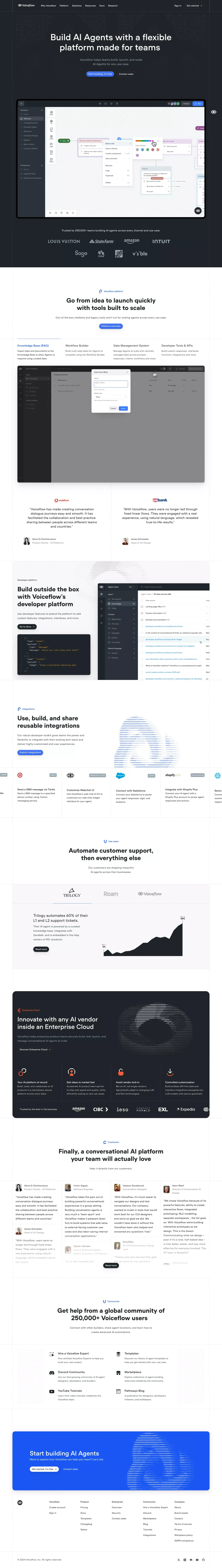 Voiceflow | Build Impactful AI Agents - Landing design