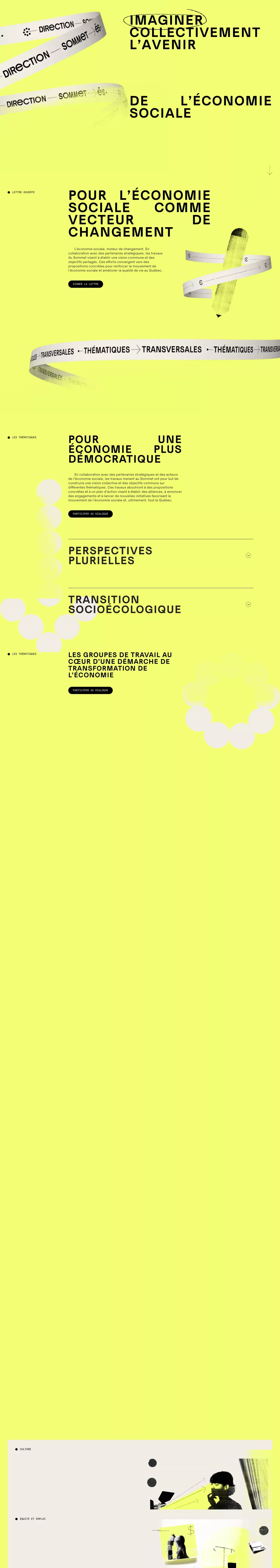 Sommet de l'économie sociale - Landing design