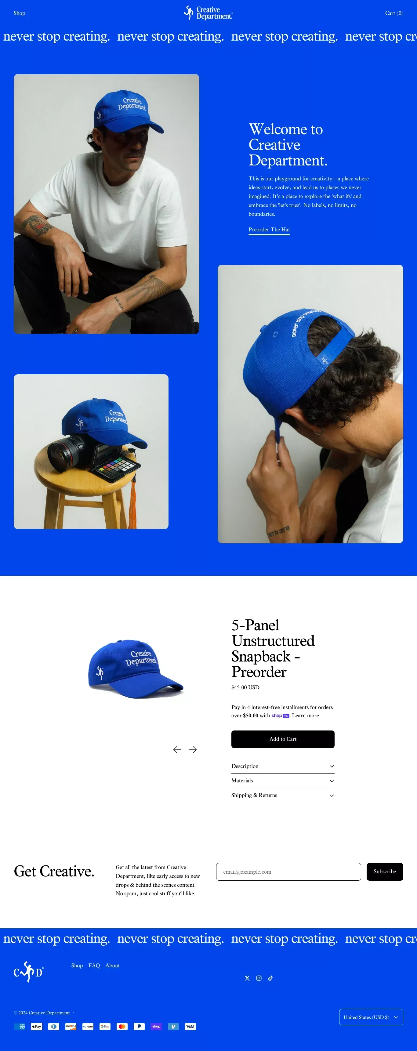 Welcome to Creative Department™ - website design