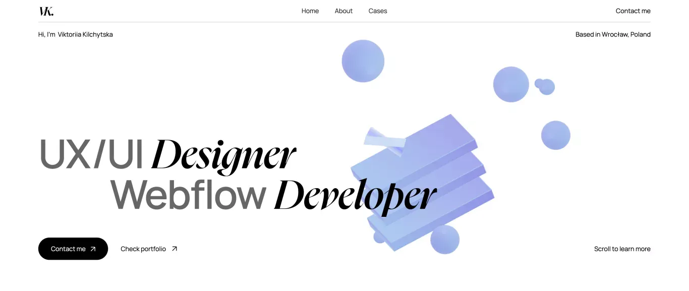 Viktoriia's Site Portfolio - Portfolio design