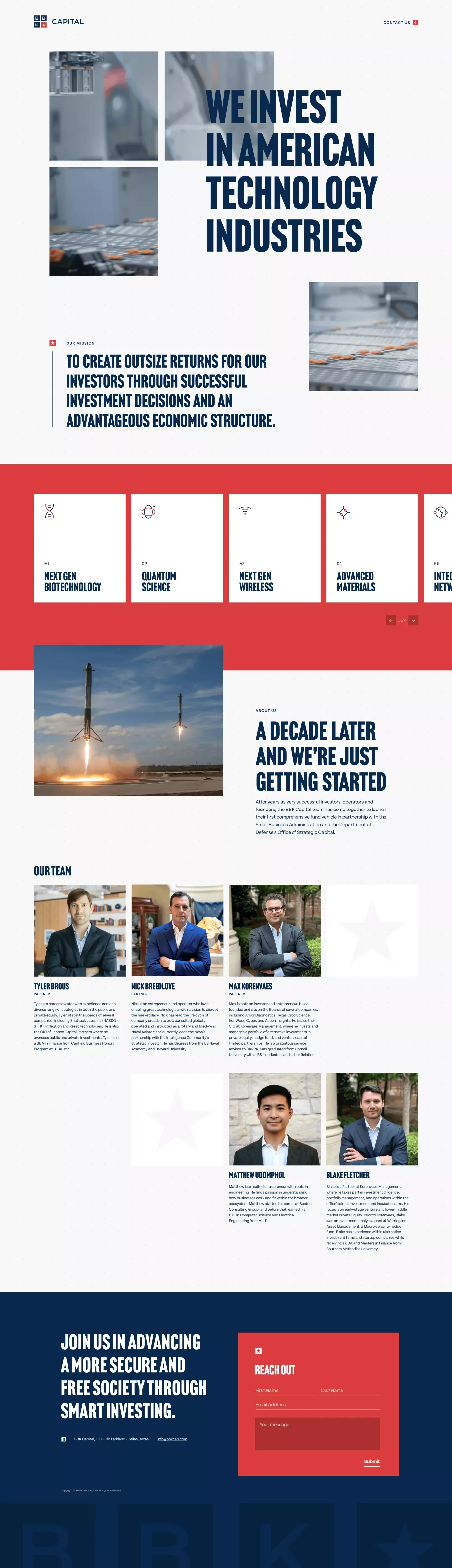 BBK Capital - Landing design