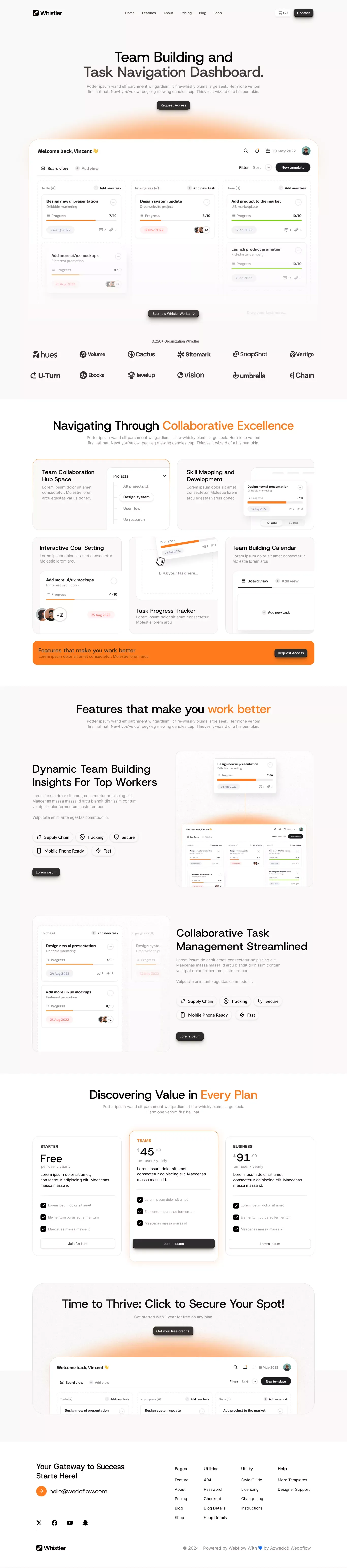 Whistler - Webflow Ecommerce website template - Template design