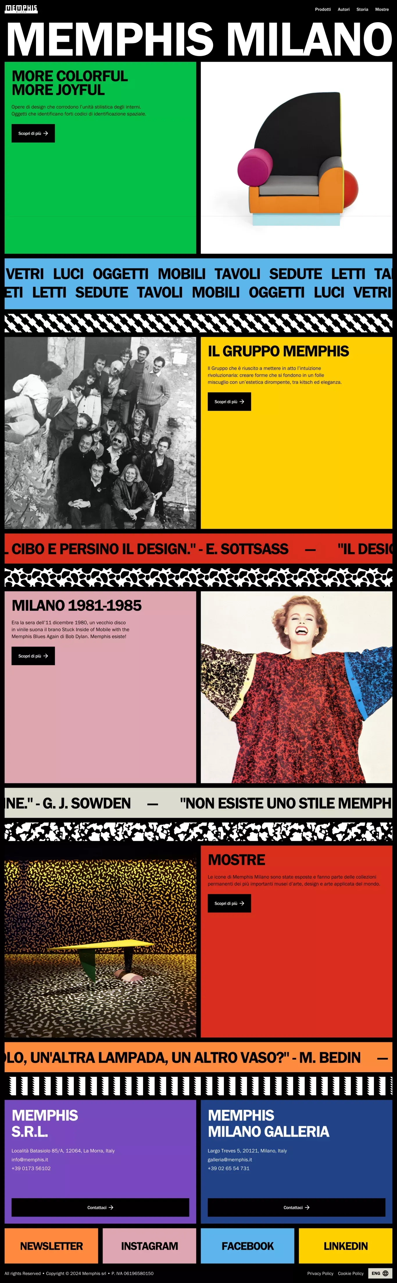 Memphis Milano - Ecommerce design