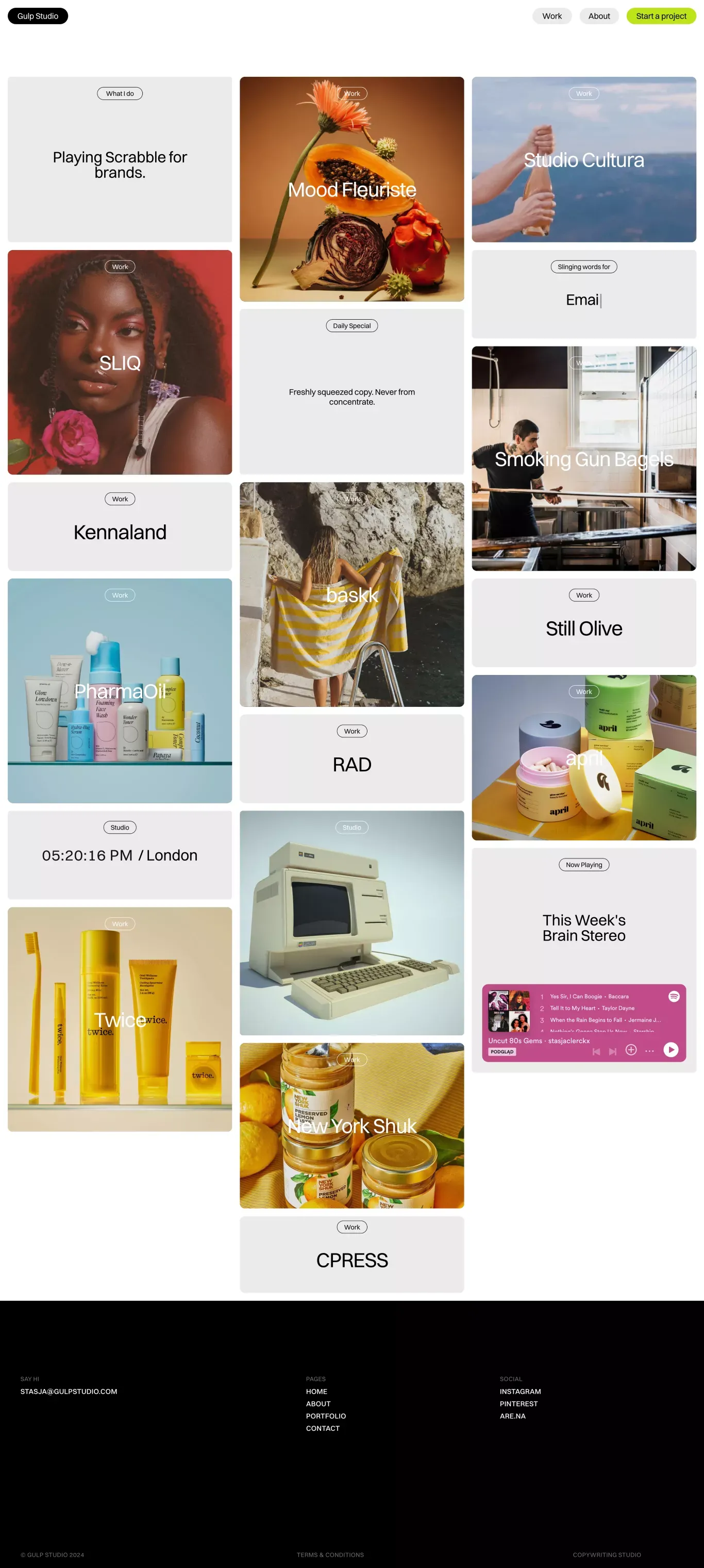 Gulp Studio - Portfolio design