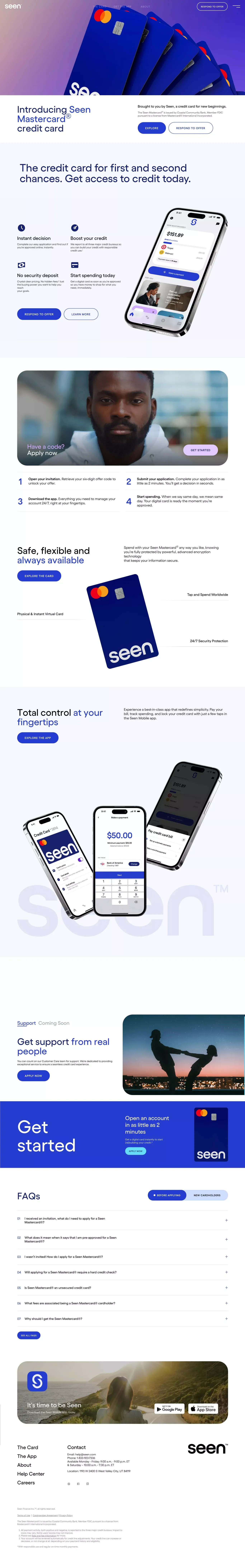 Seen | Build Credit with the Seen Mastercard Credit Card - Landing design