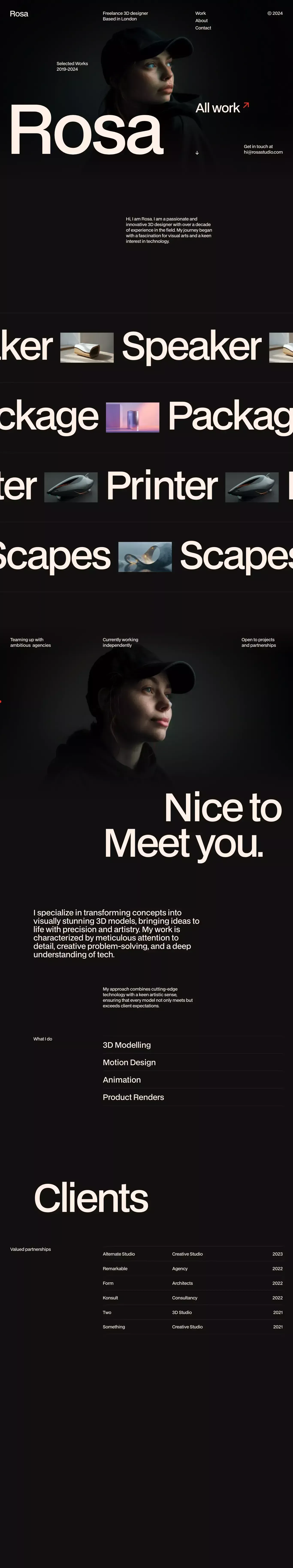 Rosa - Webflow HTML website template - Template design