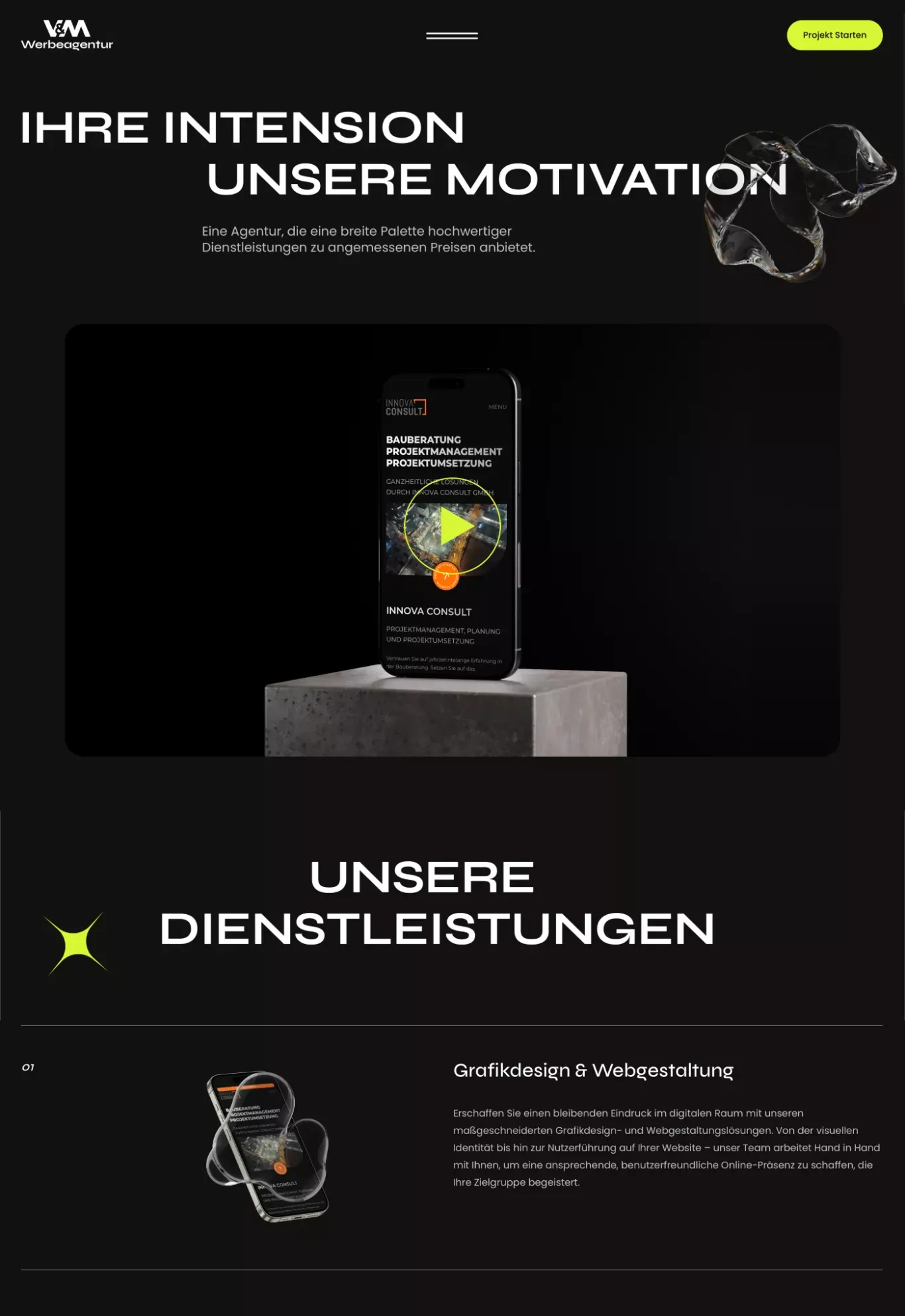 Startseite - V&M Werbeagentur - Portfolio design