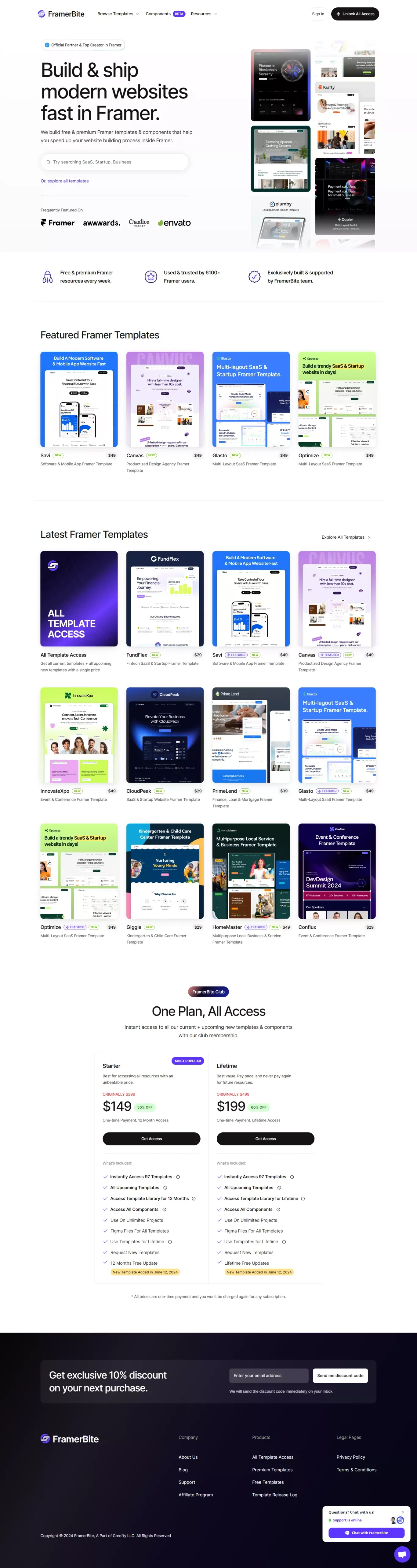FramerBite - Framer Templates & Resources - Landing design
