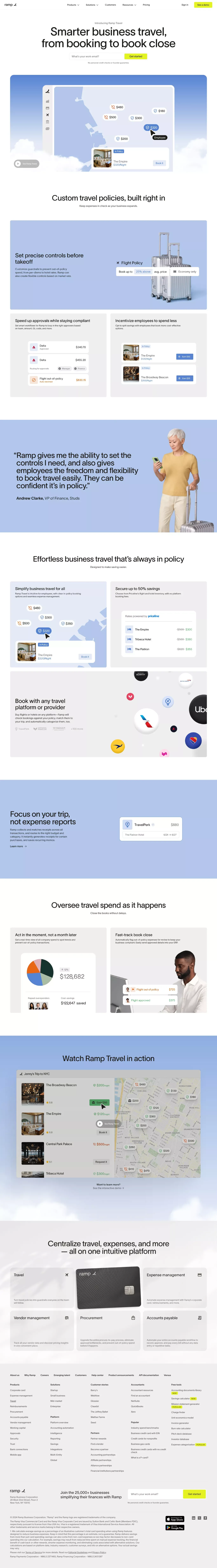 Corporate Travel Booking & Management Platform - Landing design