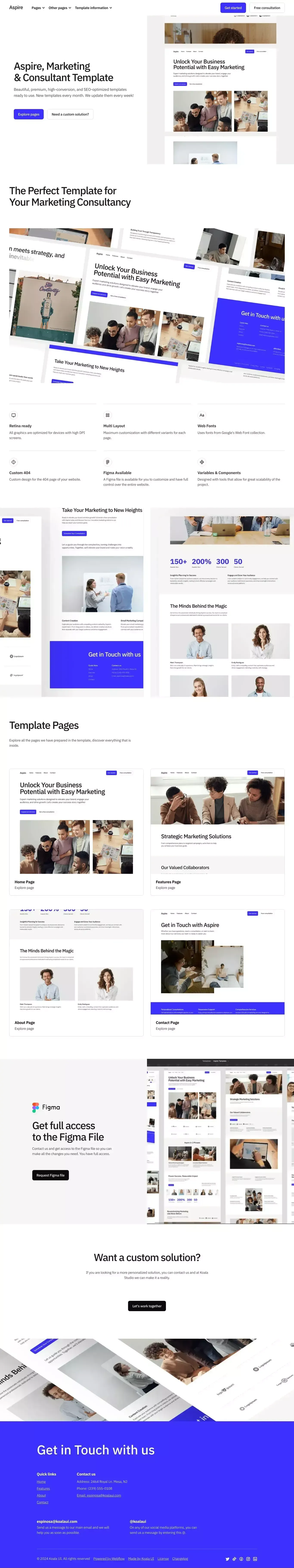 Aspire Template Presentation - Webflow HTML website template - website design