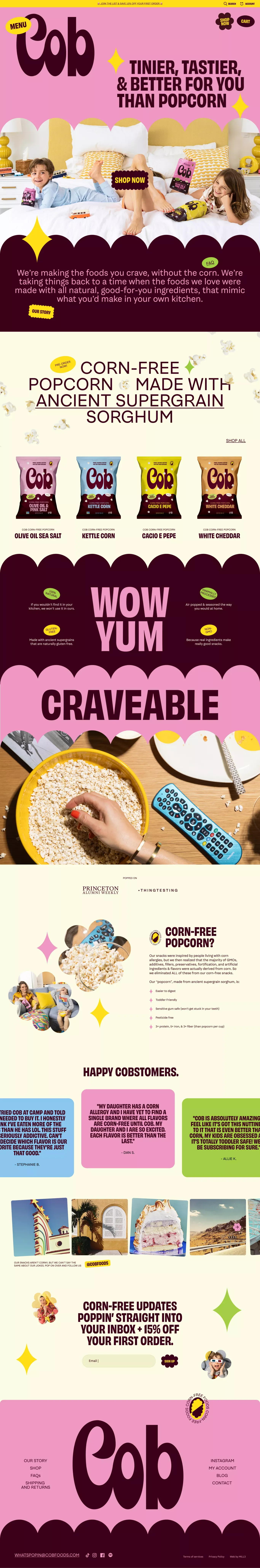 COB - CORN-FREE FOOD & SNACKS – Cob - Landing design