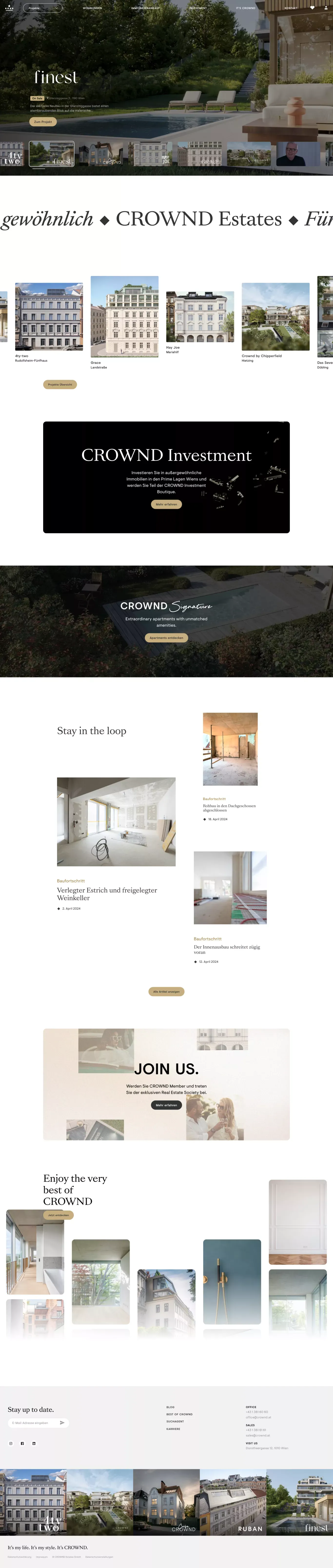 Luxus Immobilien in Wien | The Real Estate Society | CROWND Estates - Portfolio design