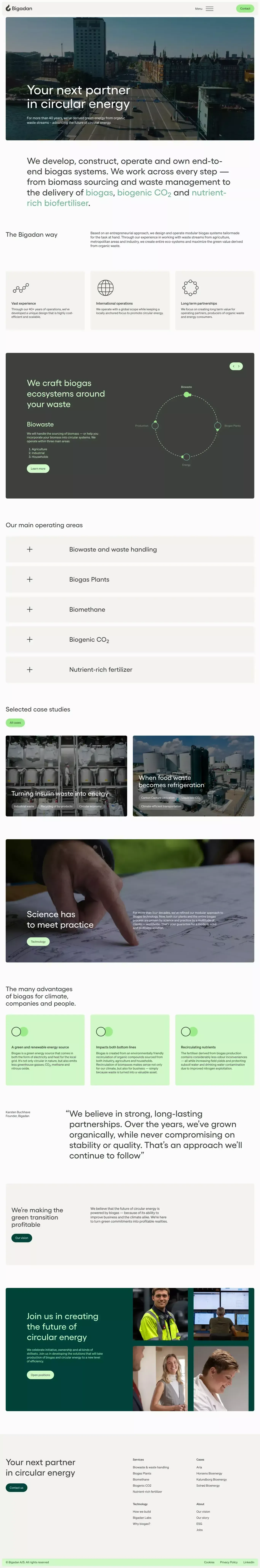 Your next partner in circular energy – Bigadan - Landing design