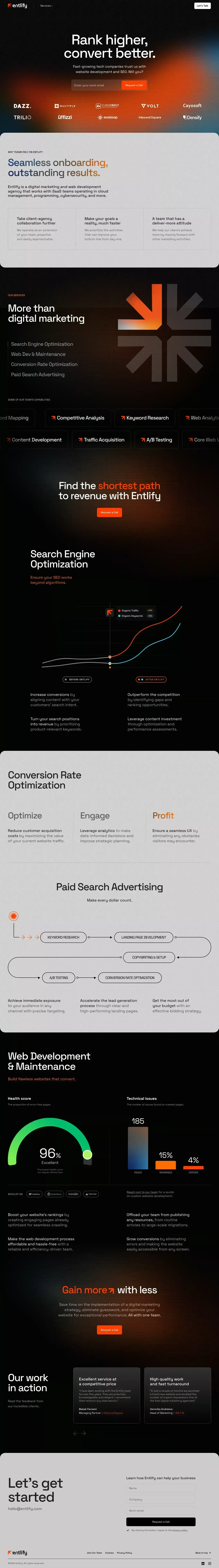 Entlify - Digital Marketing & Web Dev - Landing design