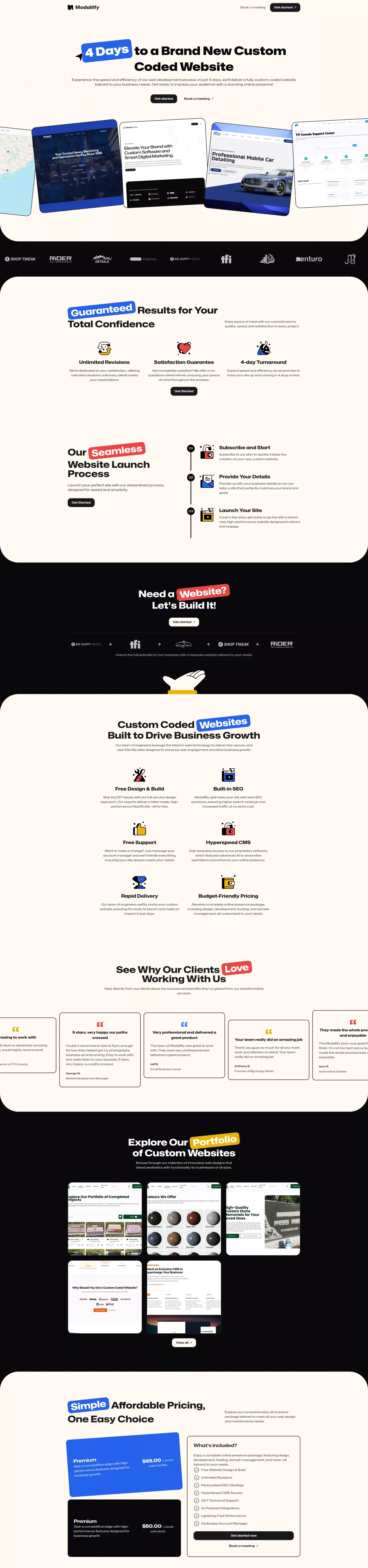 Modallify | Home - Landing design