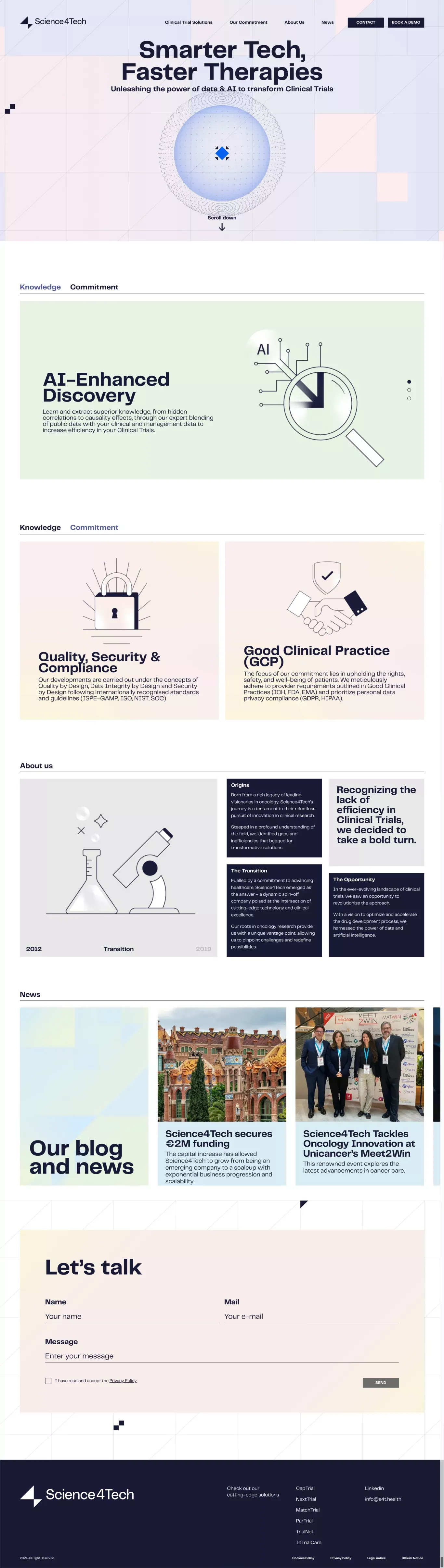 AI in Clinical Trials - Science4Tech - Landing design