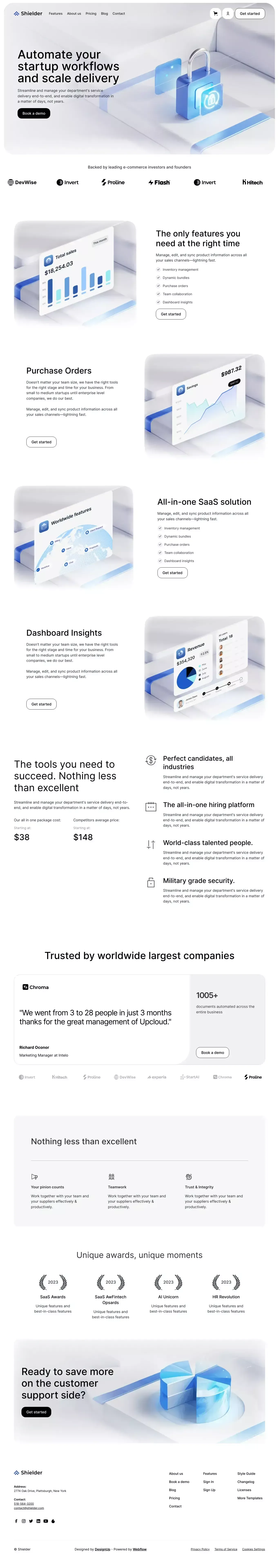 Extrude - Webflow Ecommerce Website Template - Template design