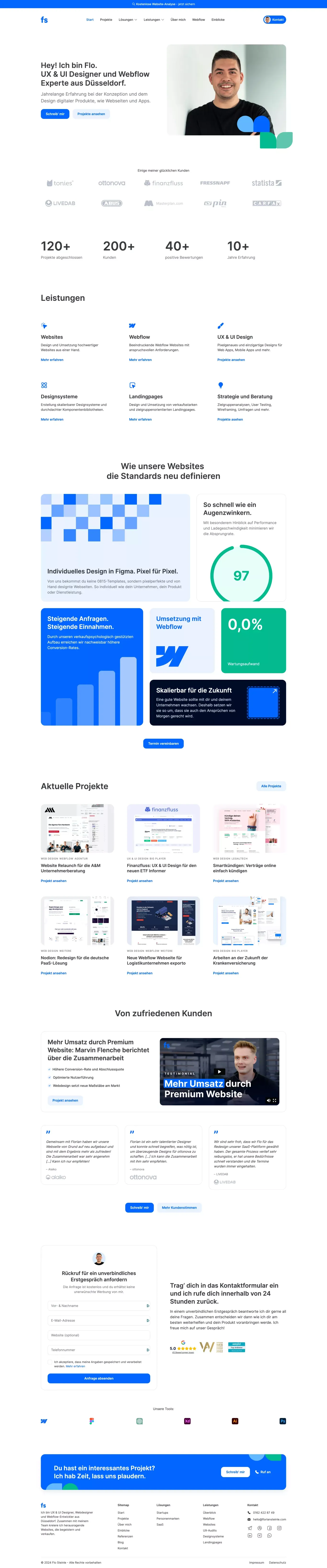 Flo Steinle: UX & UI Designer ★ Webdesigner ★ Webflow Experte ❤️ - Portfolio design