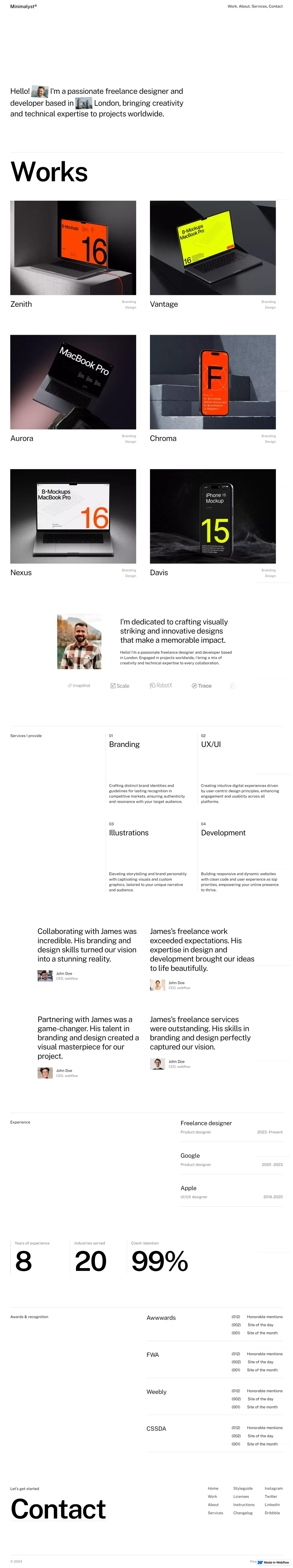 Minimalyst - Portfolio HTML5 Responsive Website Template - Template design