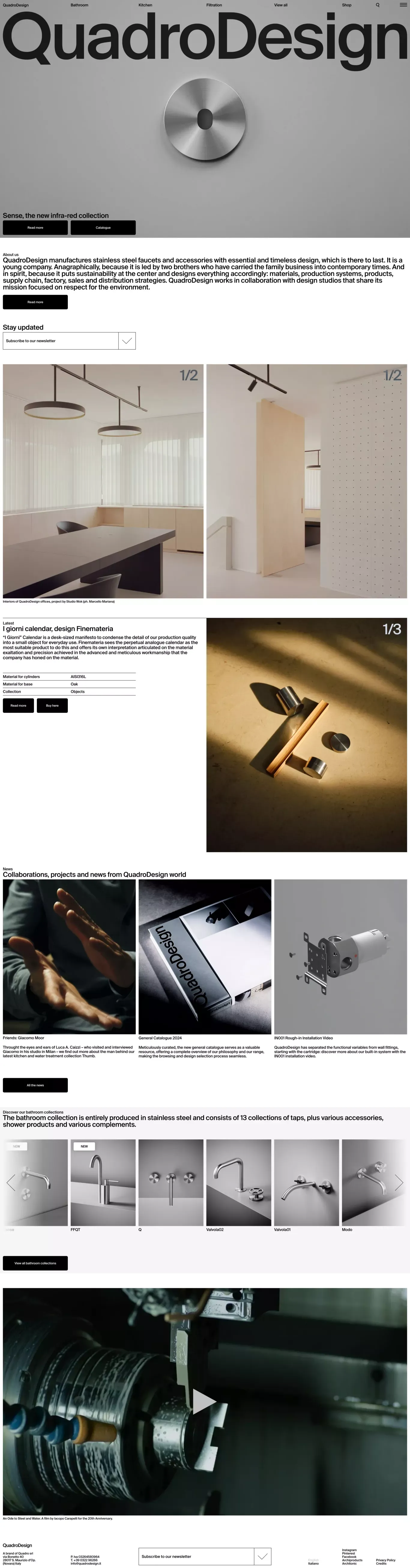 QuadroDesign: Stainless Steel Italian Faucets and Accessories - Landing design
