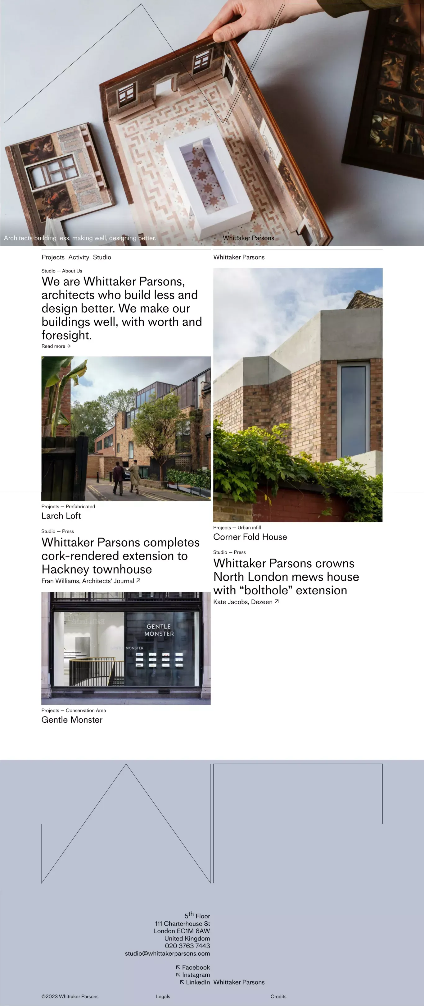 Whittaker Parsons Architecture Studio - Portfolio design