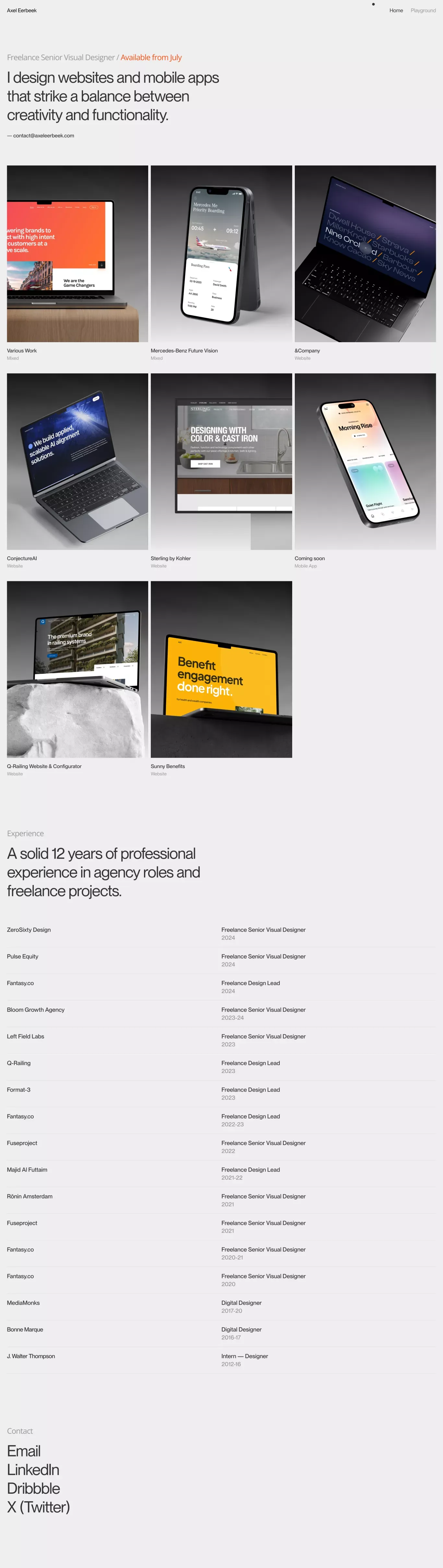 Axel Eerbeek - Portfolio - Portfolio design