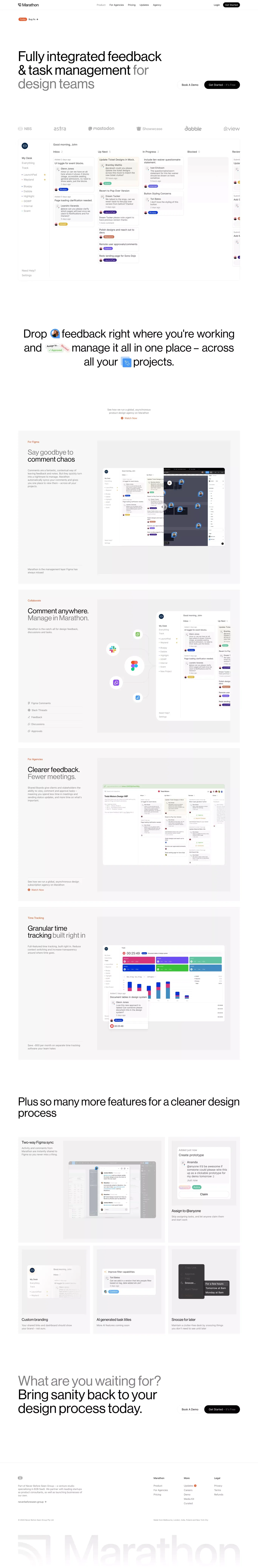 Marathon – Figma Management for Design Teams - Landing design