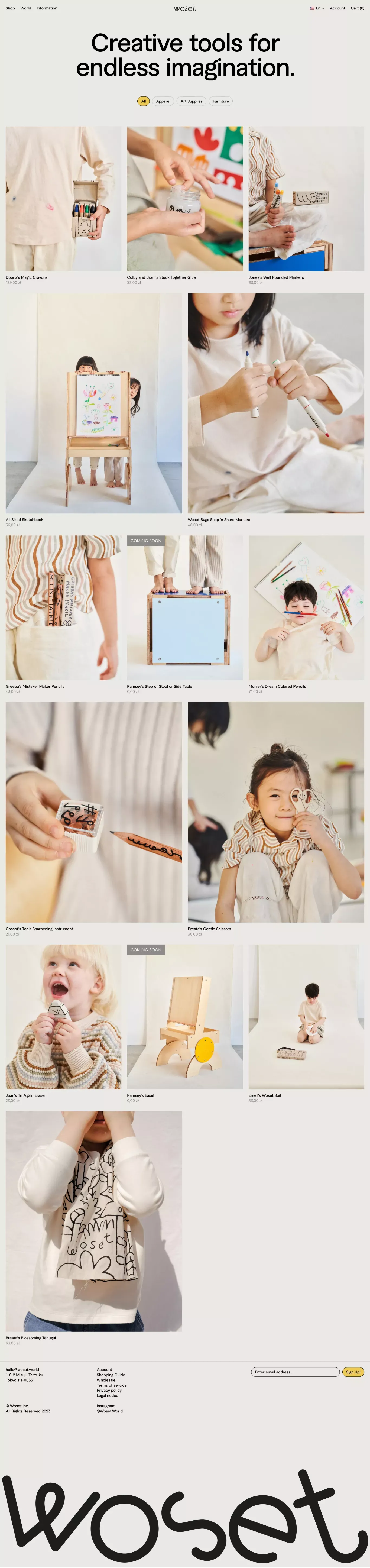 Creative Tools for Endless Imagination – Woset - Ecommerce design