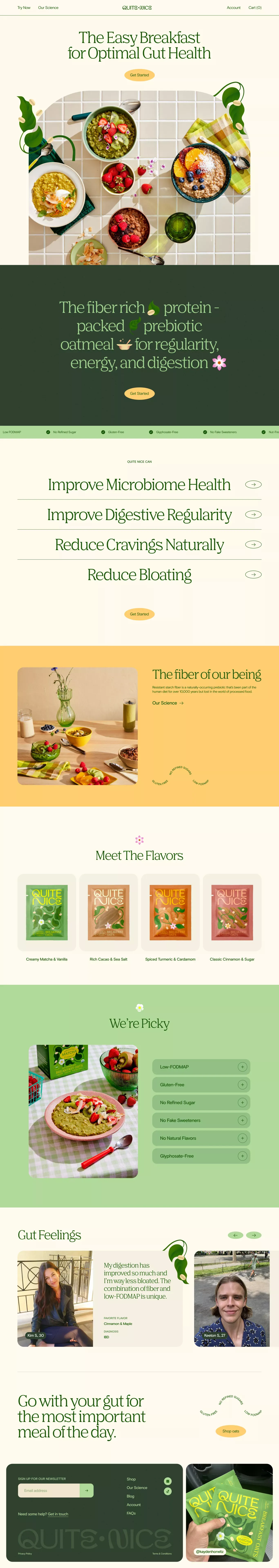 QUITE NICE | Gut-Friendliest Breakfast Oats with Gentle Fiber - Landing design