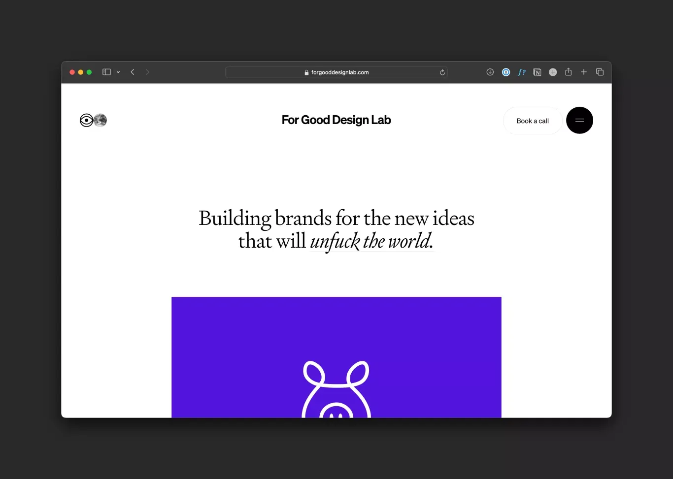 For Good Design Lab - Portfolio design